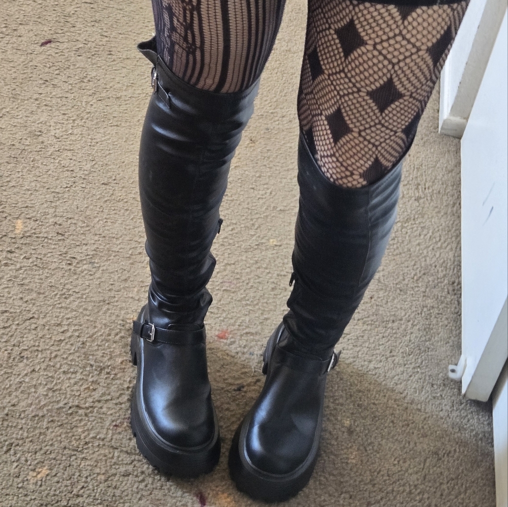 Forever 21 Black Over the Knee Boots